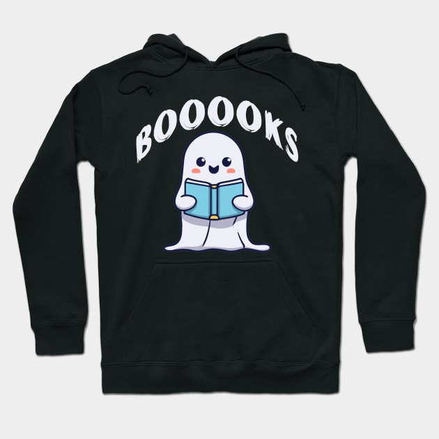 Boooks Ghost Halloween Books Reading Lovers Hoodie by Swagmart